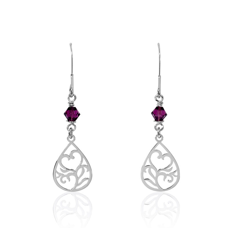 Boucles D'oreilles Pendantes Tasha Argent Blanc Pierre De Synthese - Spannringe Damen | OROVIVO