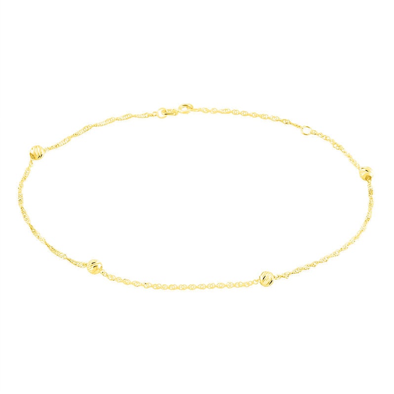 Damen Fu&szlig;kette Gold 375 (9 Karat) Ball B 0,2 mm - F&uuml;r Partnerin Damen | OROVIVO