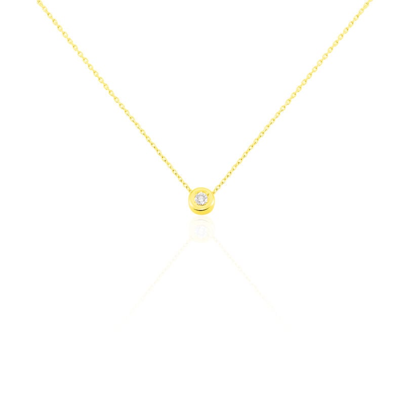 Damen Collier Gold 375 Diamant 0,1ct Paris 0,80mm - Halsketten Damen | OROVIVO