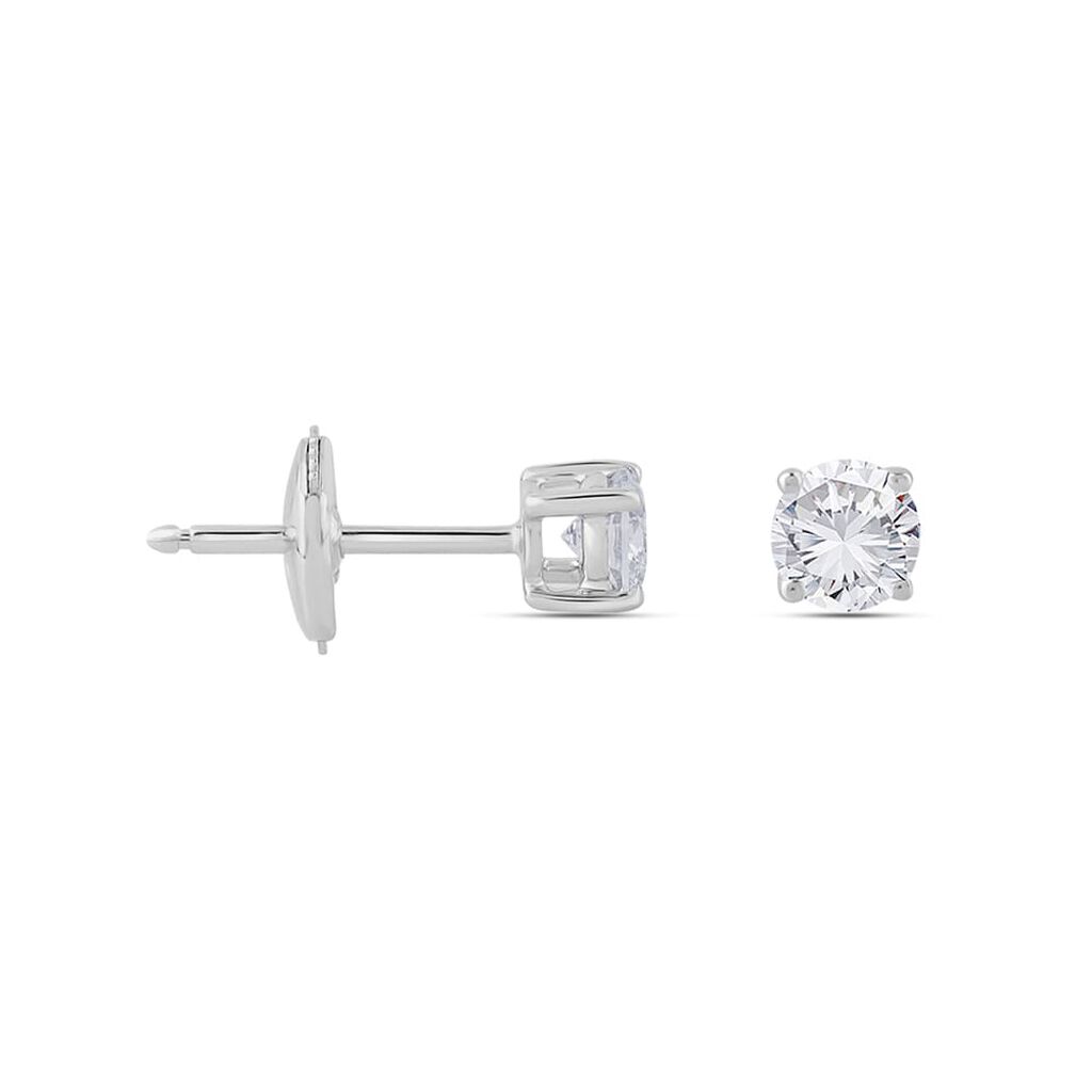 Symphonie Damen Ohrstecker Wei&szlig;gold 750 (18 Karat) Synthetischer Diamant Wei&szlig; 0,76 ct