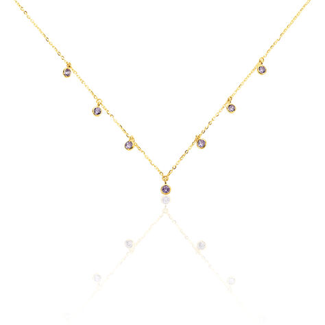 Damen Collier Gold 375 Zirkonia Violett Kreis Talila 1 42cm - Halsketten Damen | OROVIVO