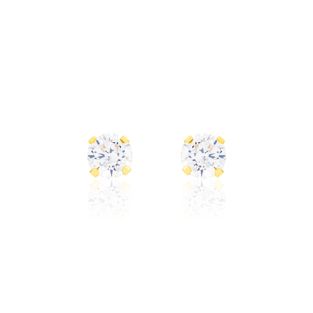 Damen Ohrstecker Gold 375 Zirkonia Kreis Qaitlin  - Ohrstecker Damen | OROVIVO