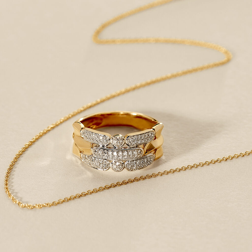 Damen Ring Gold 375 Diamant 0,18ct Etta  - Ringe mit Stein Damen | OROVIVO
