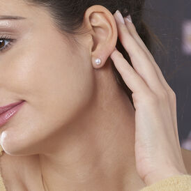 Damen Perlenohrringe Gold 375 Zuchtperle 6-6,5mm - Ohrstecker Damen | OROVIVO