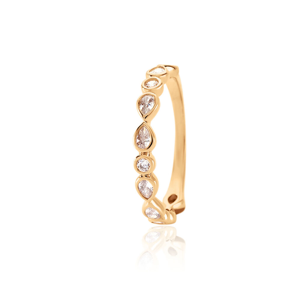 KAMARI Damen Ring Vergoldet 750 Zirkonia Weiß - Ringe mit Stein Damen | OROVIVO