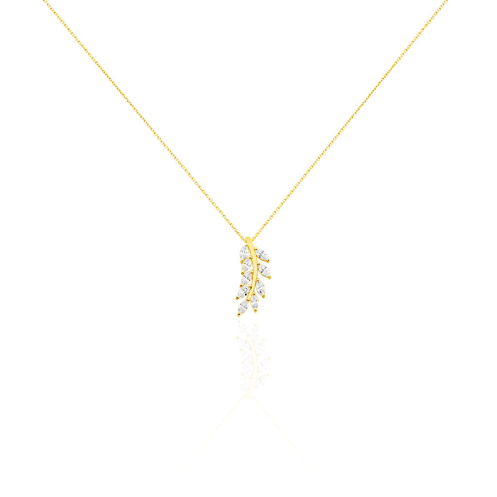 Collier Or Jaune Audrica Feuille Oxyde - Spannringe Damen | OROVIVO