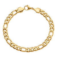 JAMES Herren Armkette Edelstahl vergoldet B 8 mm