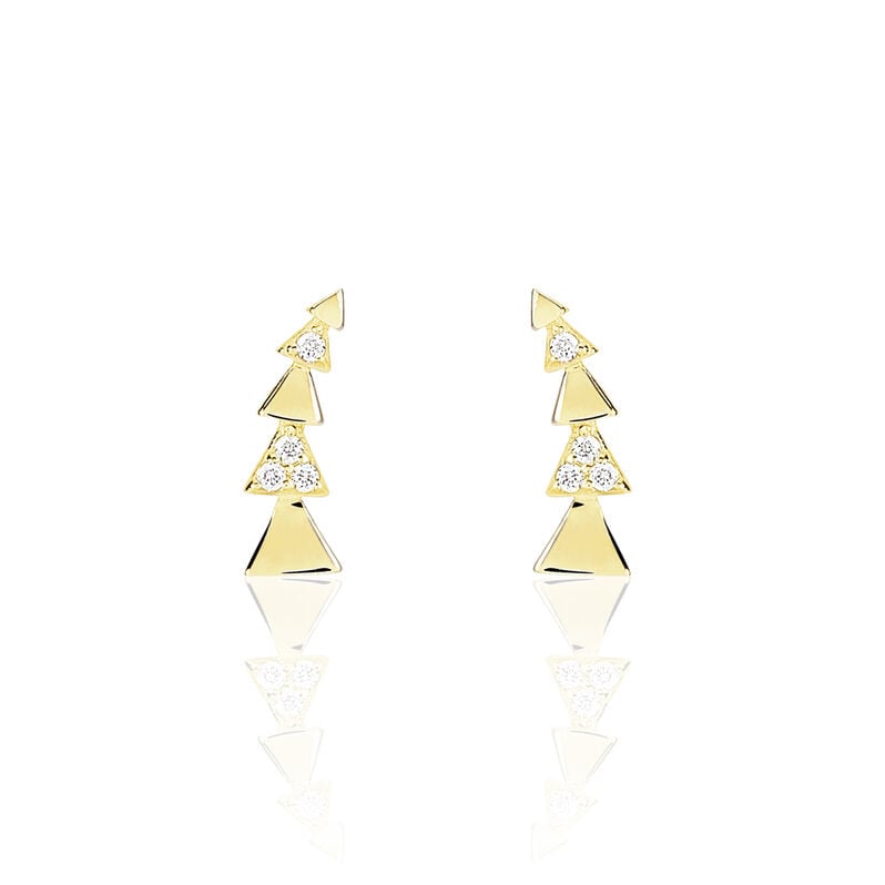 Boucles D'oreilles Puces Chayili Or Jaune Oxyde De Zirconium - Spannringe Damen | OROVIVO