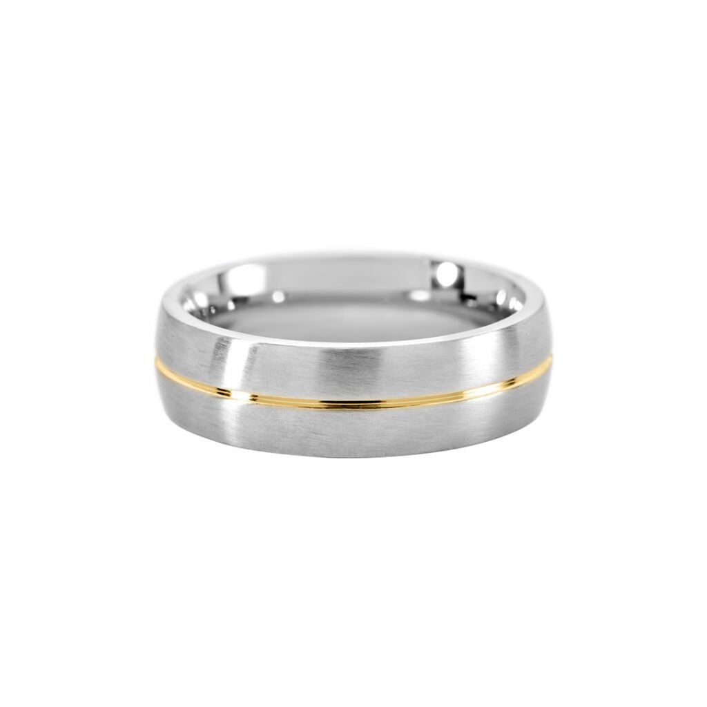 BOND Unisex Ring Edelstahl Bicolor Gold/Silber B 6 mm