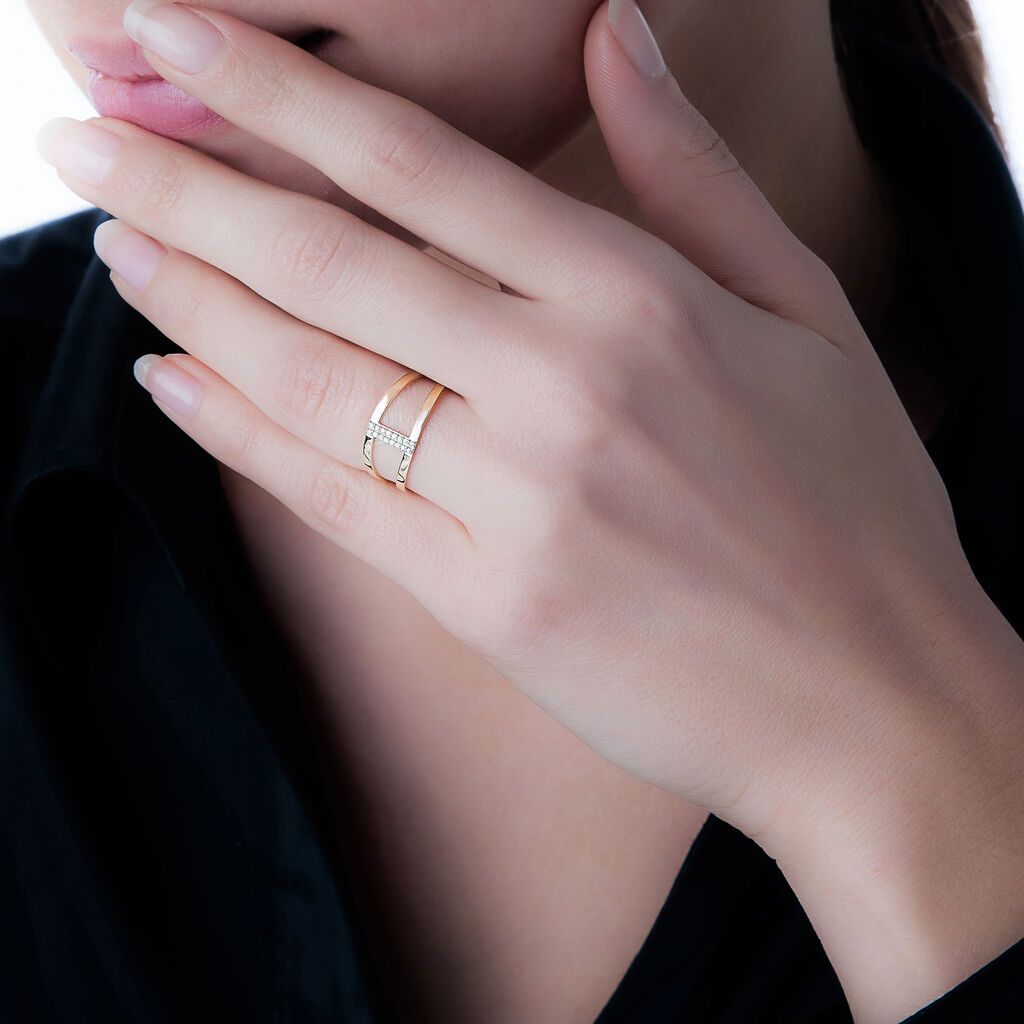 Bague Or Jaune Lucie Diamants - Spannringe Damen | OROVIVO