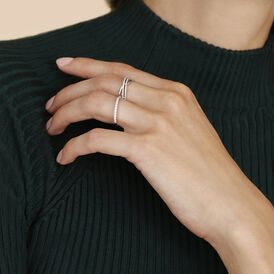 Damen Ring Weißgold 375 Diamanten 0,13ct gefreuzt Julianne - Ringe mit Edelsteinen Damen | OROVIVO