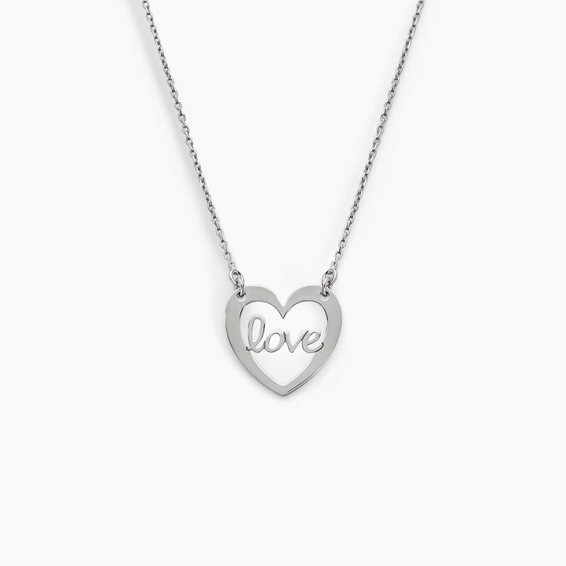 Collier Argent Rhodie Lovia Cœur Ajoure Message - Spannringe Damen | OROVIVO