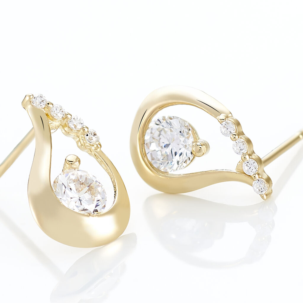 Damen Ohrstecker Gold 375 Zirkonia  - Ohrstecker Damen | OROVIVO