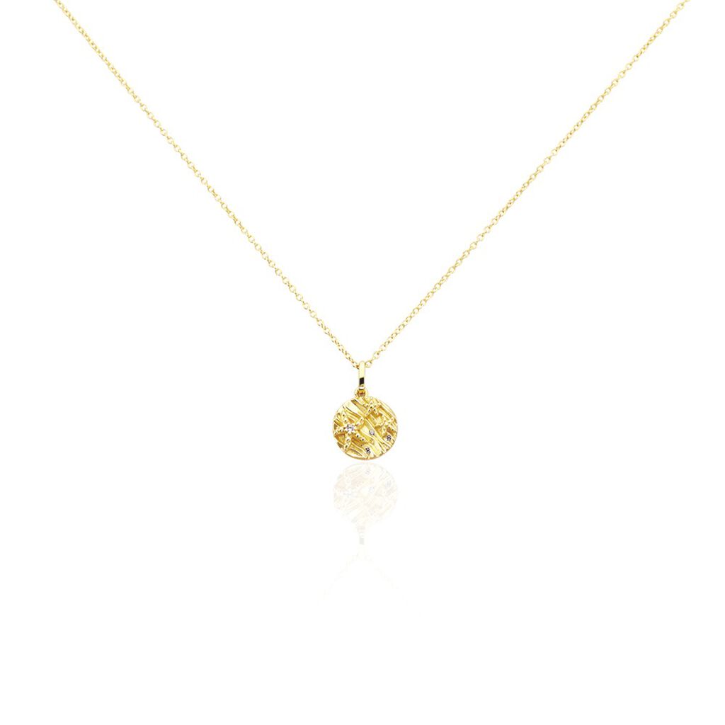 🦚 Damen Halskette Silber 925 Vergoldet, Collier mit Stein