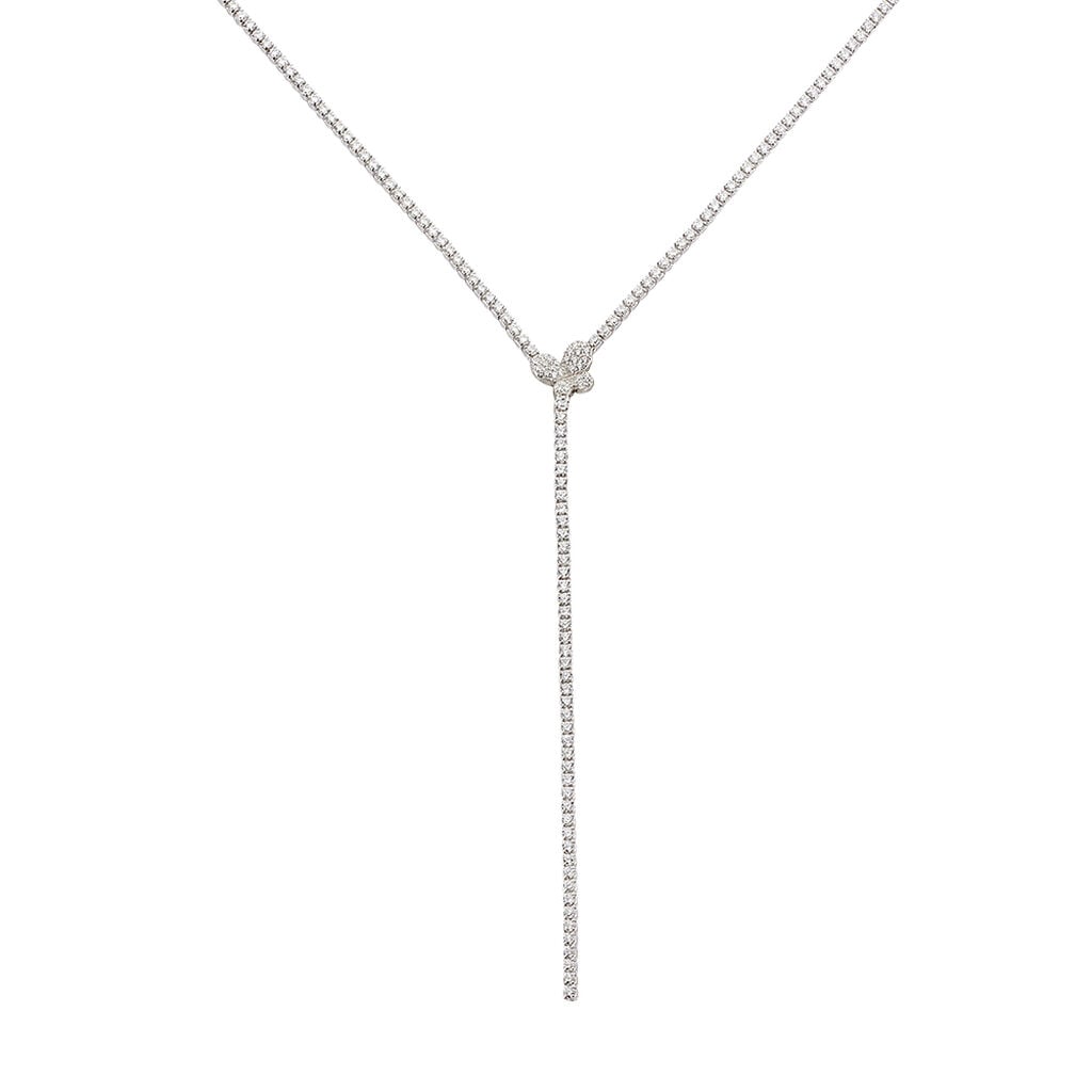 BUTTERFY Damen Collier Silber 925 Zirkonia Wei&szlig; Schmetterling
