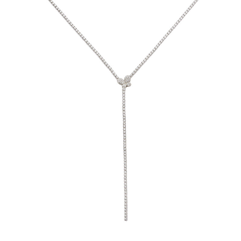 BUTTERFY Damen Collier Silber 925 Zirkonia Wei&szlig; Schmetterling - Halsketten Damen | OROVIVO