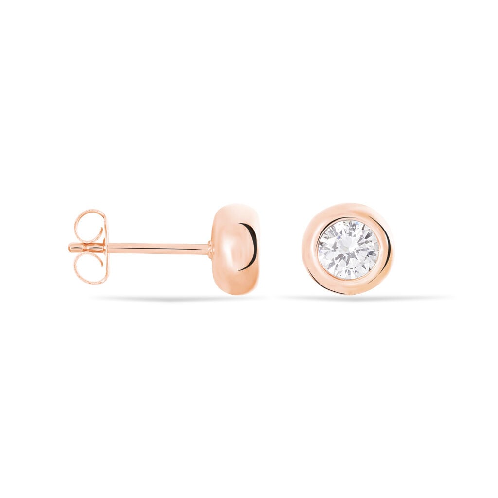 SONYA Damen Ohrstecker Silber rosevergoldet 925 Zirkonia Wei&szlig; 1,93 ct