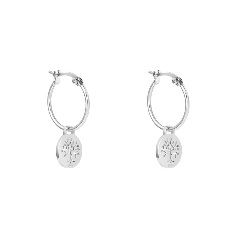 Orecchini A Cerchio Sunrise Acciaio Cristallo - Spannringe Damen | OROVIVO