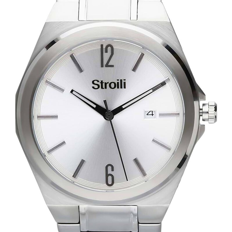 Orologio solo tempo con cinturino e cassa in acciaio silver - Spannringe Herren | OROVIVO