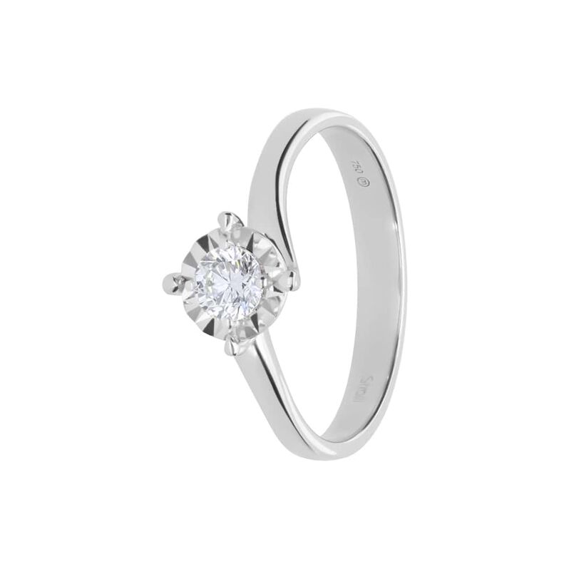Anello Solitario Valentino Diamotion Oro Bianco Diamante - Spannringe Damen | OROVIVO