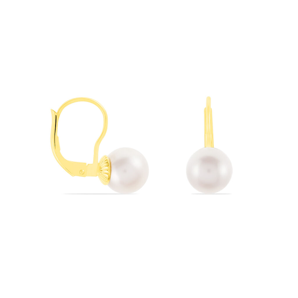 Damen Perlenohrringe Gold 585 Akoyaperlen 7,5-8mm - Ohrhänger Damen | OROVIVO