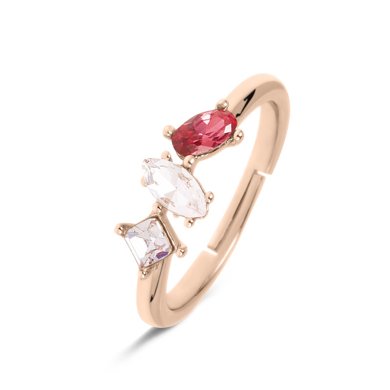 Anello Fantasia Violet Ottone Rosa Cristallo - Spannringe Damen | OROVIVO