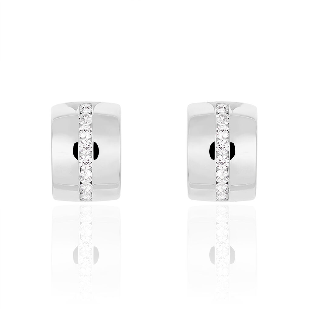 Damen Steckcreolen Silber 925 Zirkonia  - Creolen Damen | OROVIVO