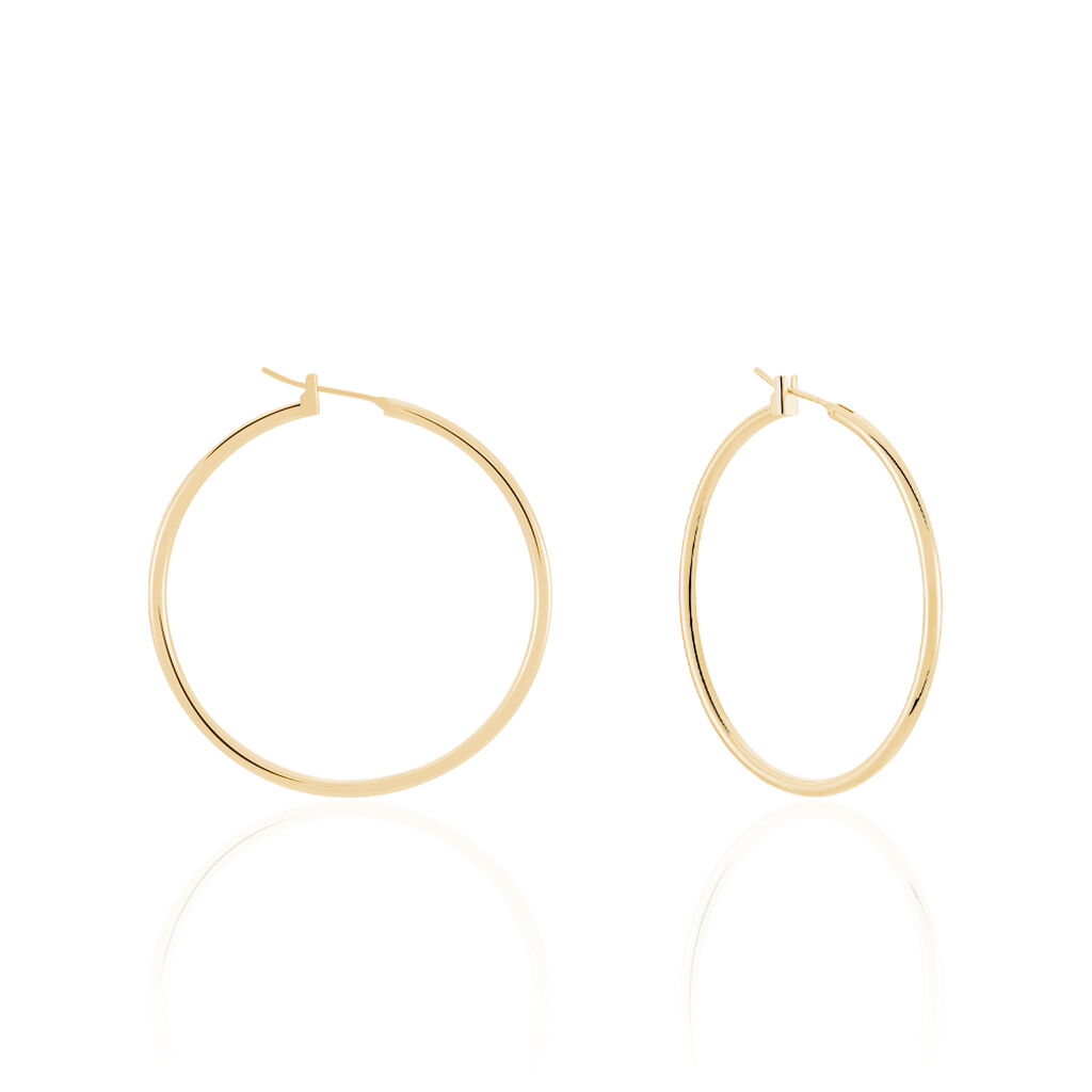 ADA LISSE 4 Damen Creolen Vergoldet B 2 mm, Creolen ohne Stein