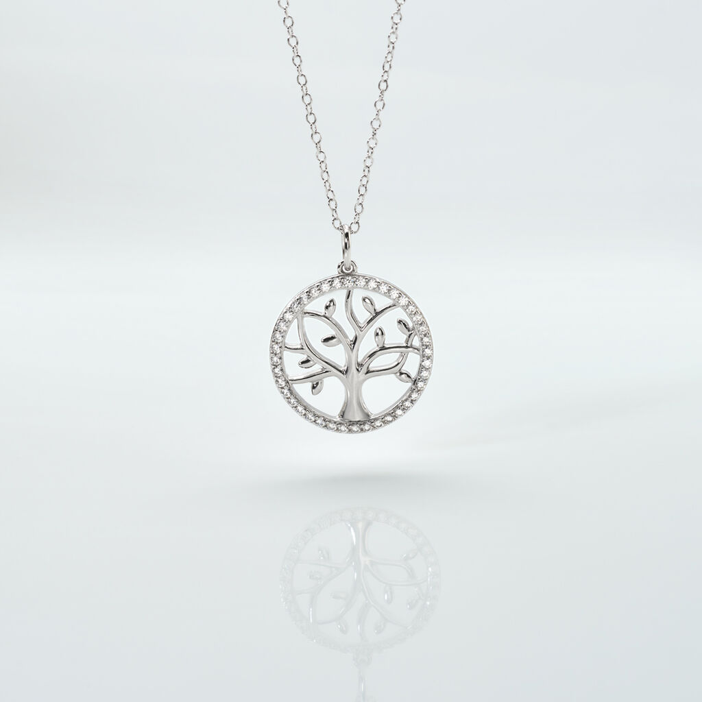 MAILA Damen Collier Silber 925 Zirkonia Wei&szlig; 0,6 ct B 1,2 mm