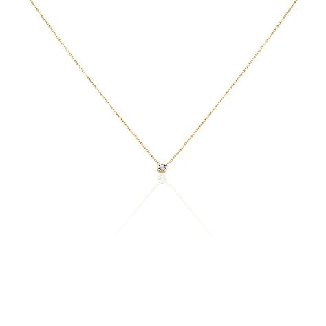 Damen Collier Gold 375 Diamant 0,05ct Perpignan - Halsketten  | OROVIVO