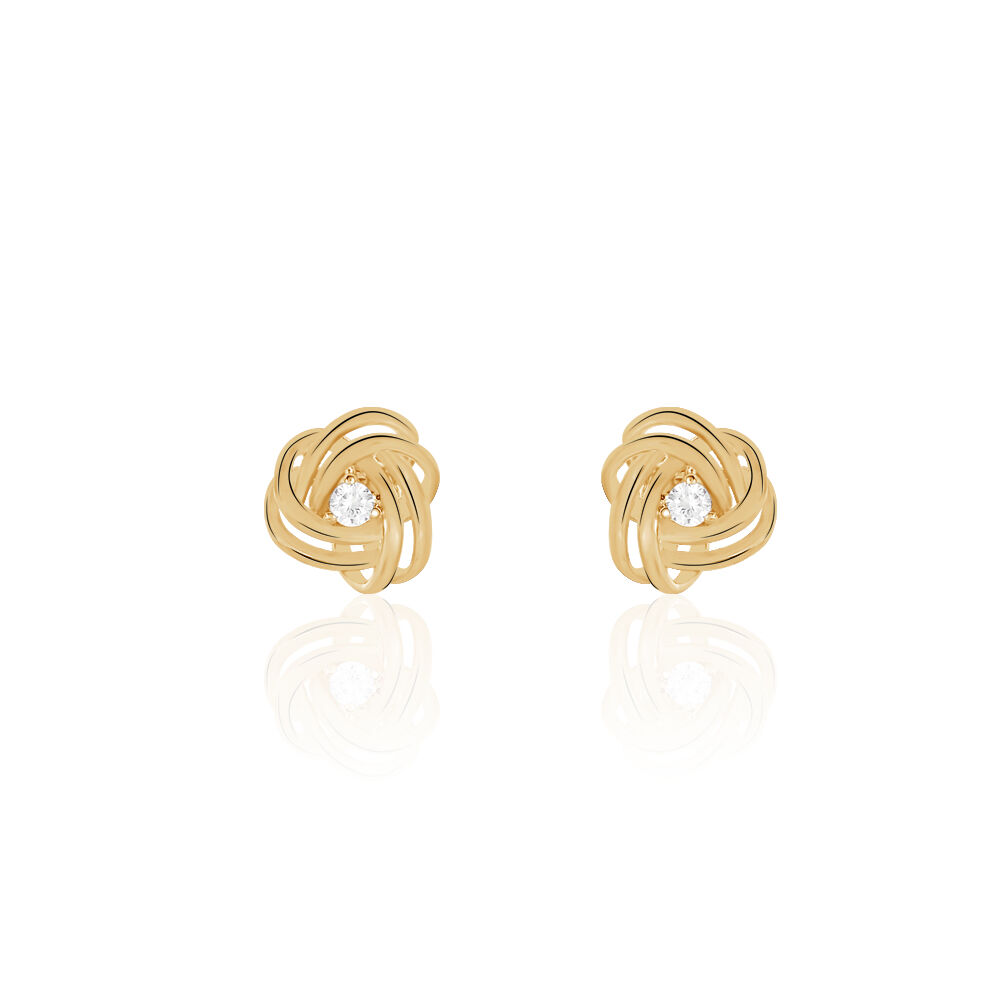 Ohrstecker Ohrringe 750 Gold 4 mm Zirkonia Schmuck Echt Goldschmuck Damen P2171 