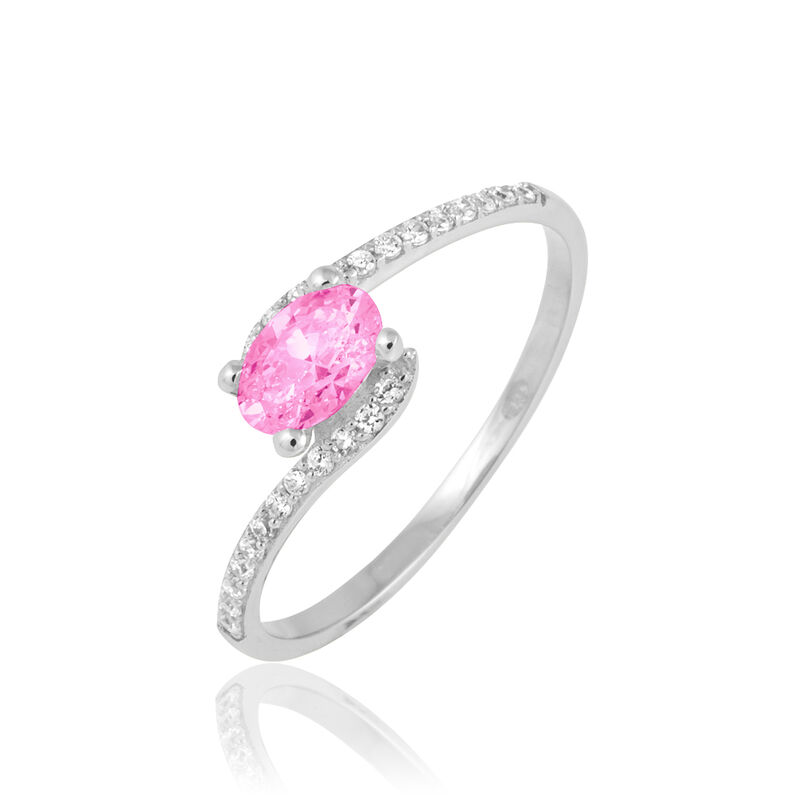 Bague Loriane Or Blanc Tourmaline Et Diamant - Spannringe Damen | OROVIVO