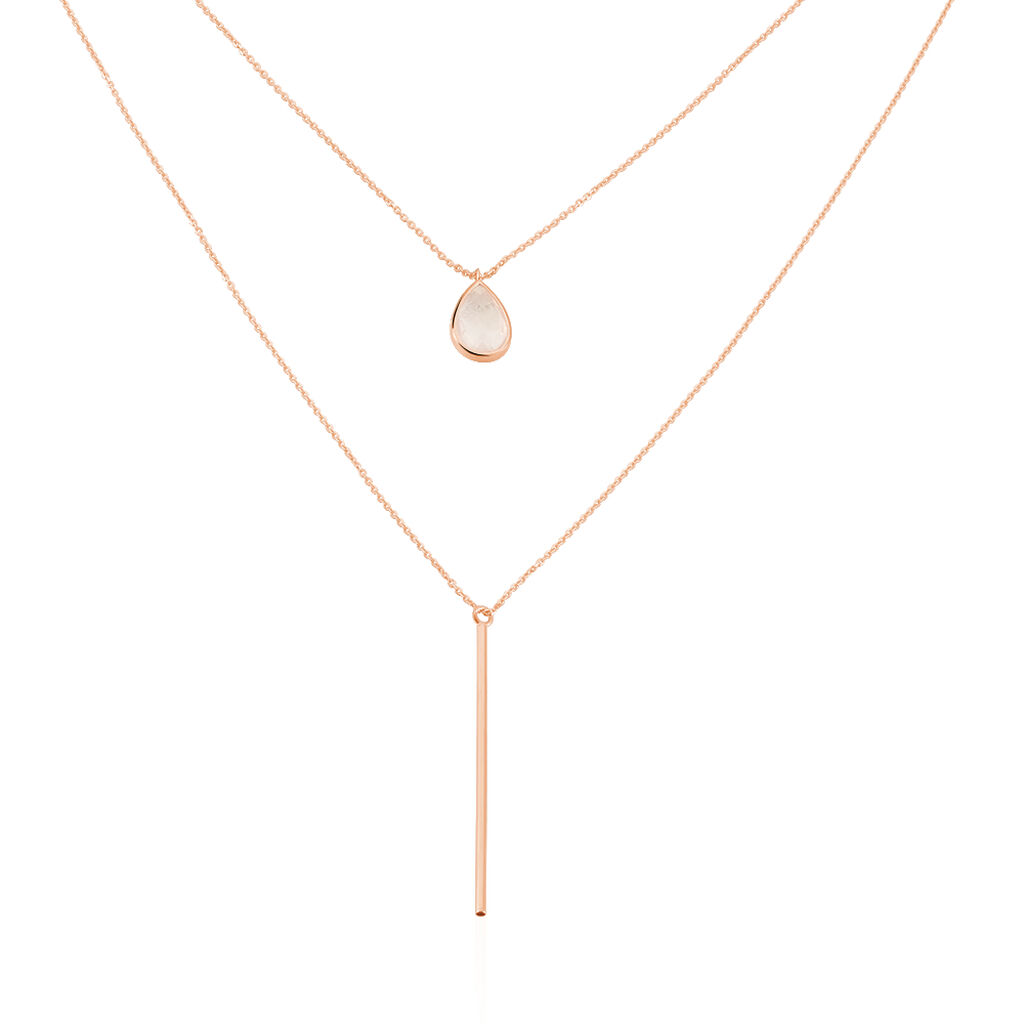 MODOU 1 Damen Collier Rosegold 375 (9 Karat) Quarz Ros&eacute; Barren