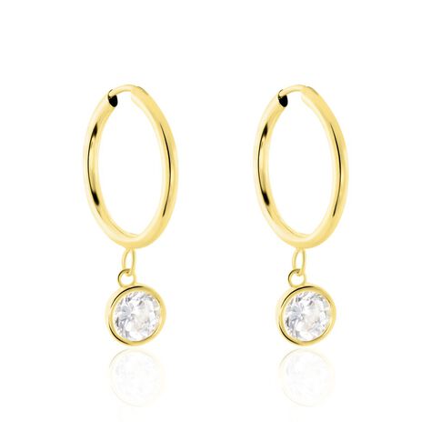 Damen Creolen Gold 375 Zirkonia Zarge 12,00mm  - Creolen Damen | OROVIVO