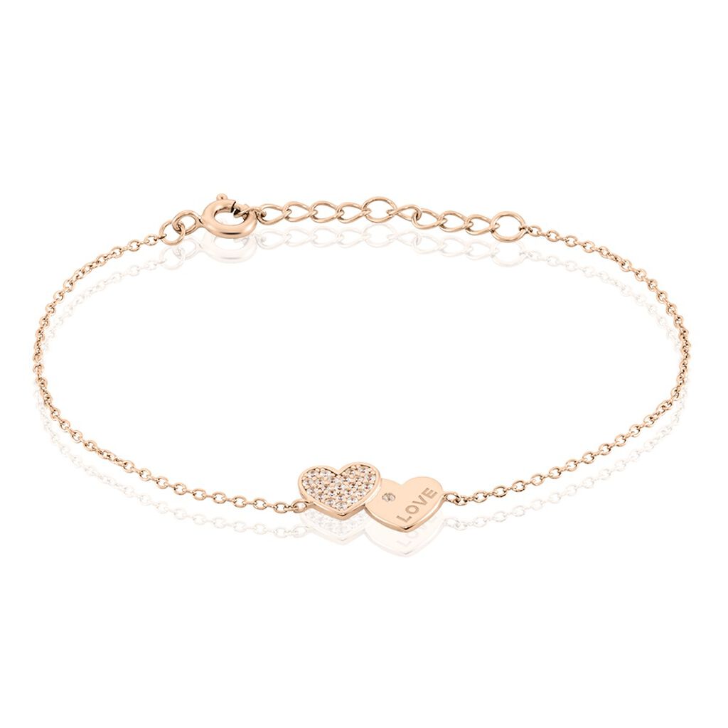 Damen Armband Silber 925 Rosé vergoldet Zirkonia Herz Dory - Armbänder Damen | OROVIVO