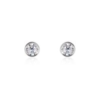 ZARGE Damen Ohrstecker Weißgold 375 (9 Karat) Zirkonia Weiß 0,44 ct Kreis