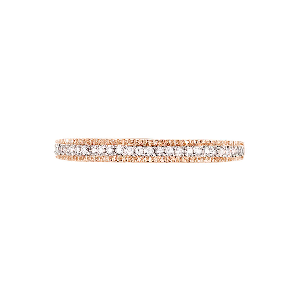 MEMO Damen Ring Rosegold 375 (9 Karat) Zirkonia Wei&szlig;
