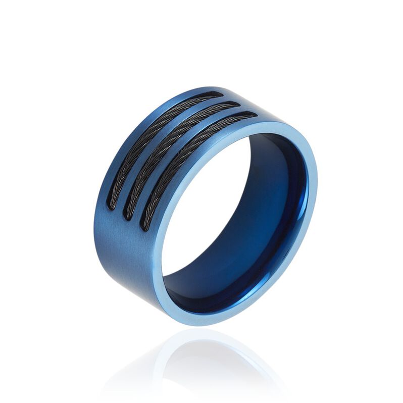 Bague Acier Bleu Luke - Spannringe Herren | OROVIVO