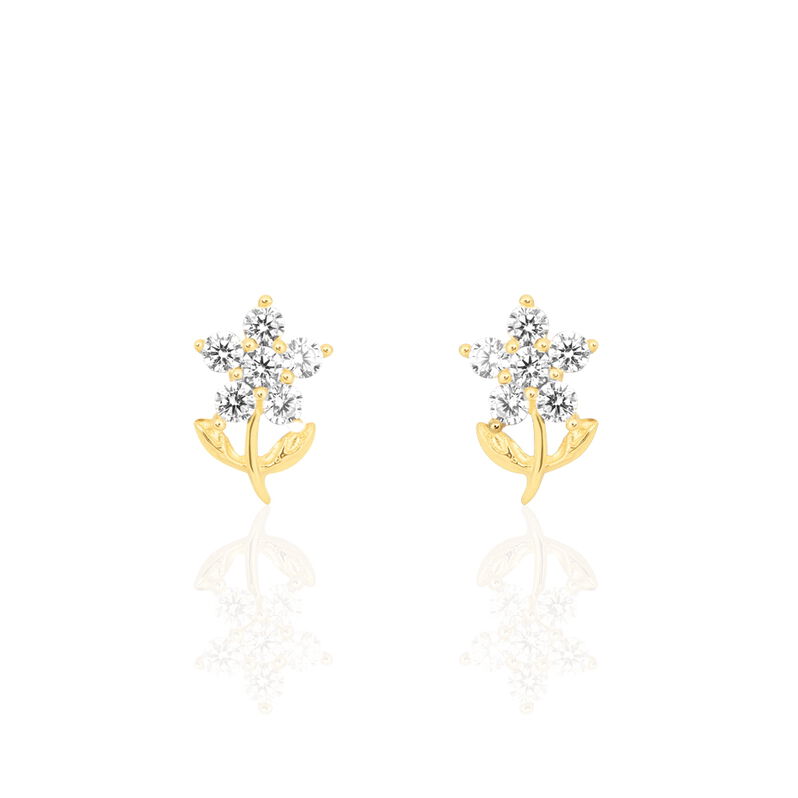 Ohrstecker Gold 375 Zirkonia Blume - Ohrstecker Familie | OROVIVO