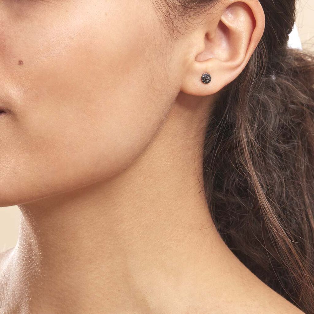 Boucles D'oreilles Puces Teani Or Blanc Diamant - Spannringe Damen | OROVIVO