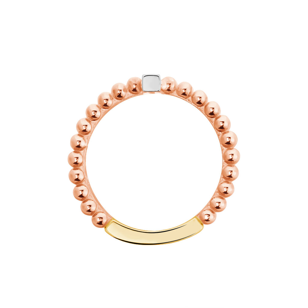 SUMALLA Damen Ring Vergoldet Tricolor Zirkonia Wei&szlig;