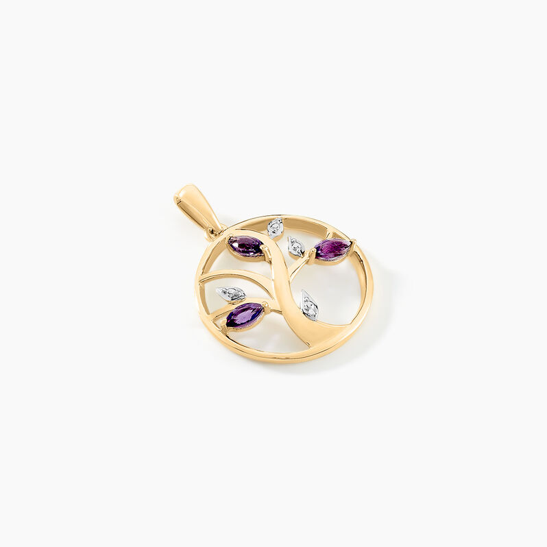 Pendentif Godolieba Or Jaune Amethyste Violet - Spannringe Damen | OROVIVO