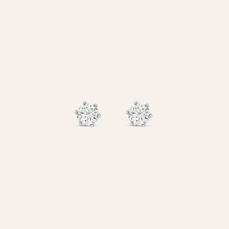 Orecchini Lobo Punto Luce Claire Oro Bianco Cubic Zirconia - Spannringe Damen | OROVIVO