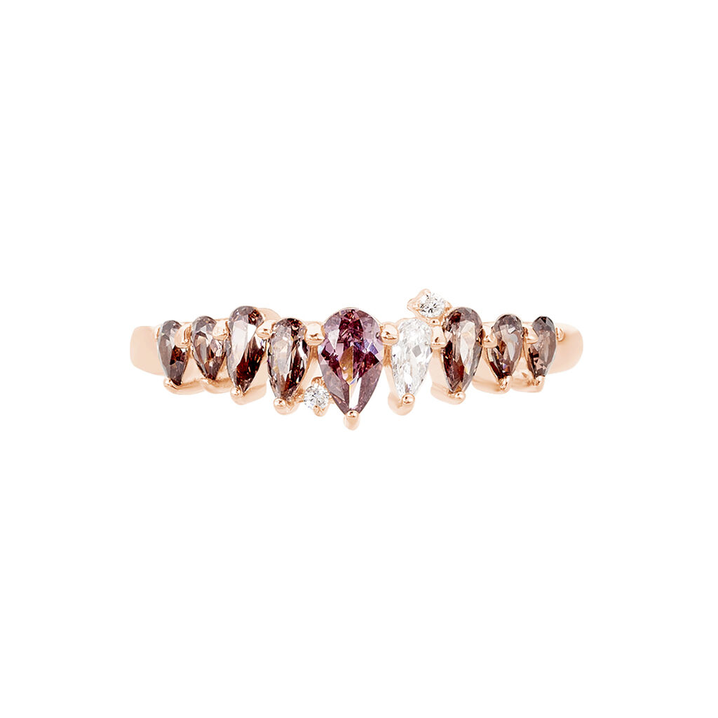 Pavéring Silber 925 Rosé Vergoldet Rosa Zirkonia - Hochzeitsringe Damen | OROVIVO