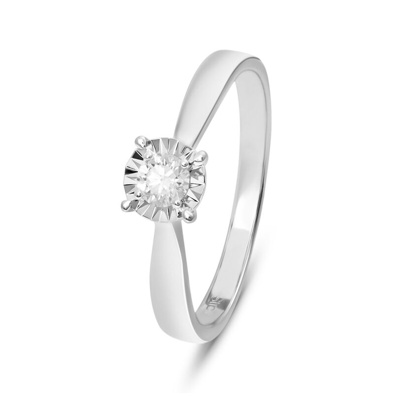 Anello Solitario Diamotion Oro Bianco Diamante - Spannringe Damen | OROVIVO