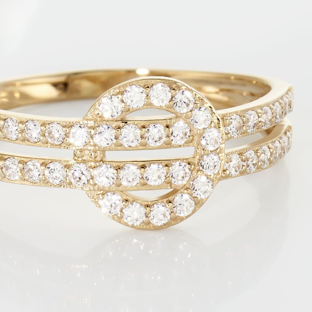 Bague Or Jaune Julyne Cercle Ajoure Oxyd - Spannringe Damen | OROVIVO