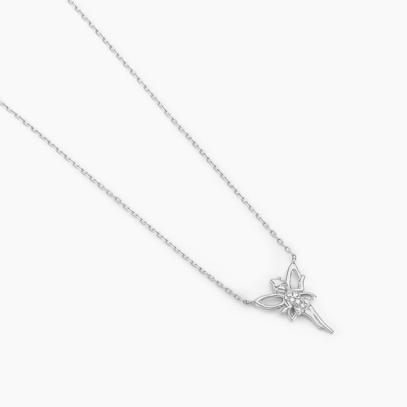 Collier Fee Or Blanc Diamant - Spannringe Damen | OROVIVO