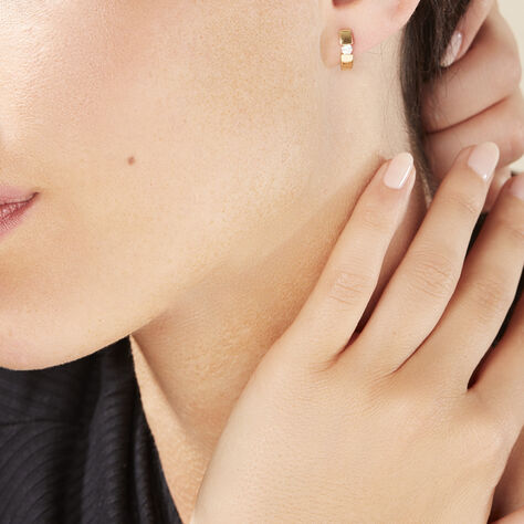 Damen Creolen Gold 375 Diamant 0,1ct 11,2mm - Creolen Damen | OROVIVO