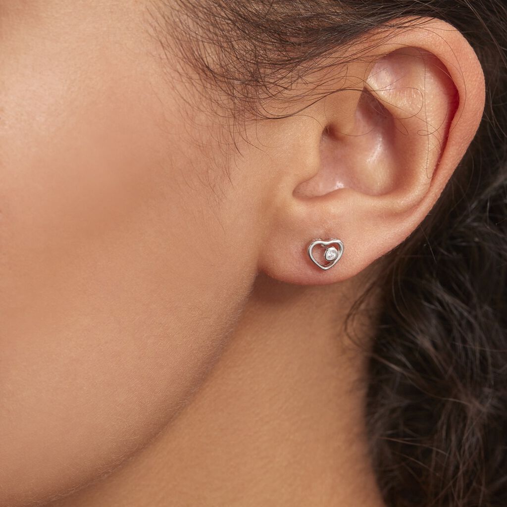 Damen Ohrstecker Silber 925 Zirkonia Herz Ashley Herz 1  - Ohrstecker Damen | OROVIVO