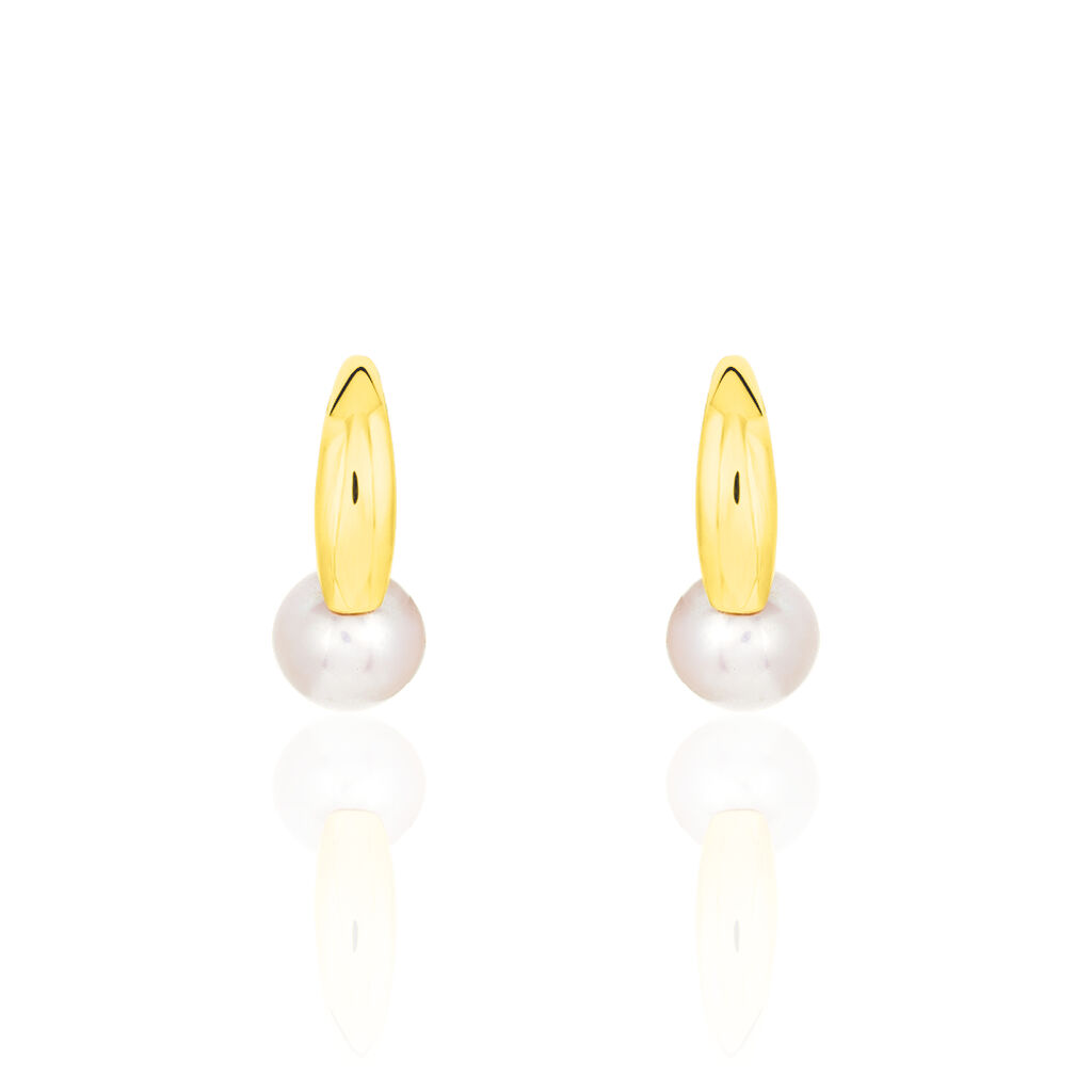 HEGA Damen Creolen Gold 333 (8 Karat) Zuchtperle Perlmutt Ball